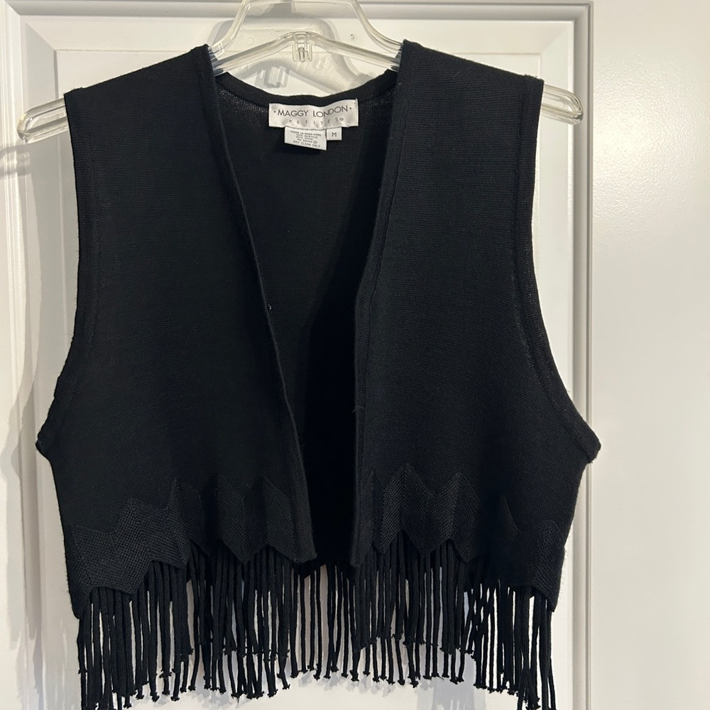 Maggy London Black Wool Blend Vest